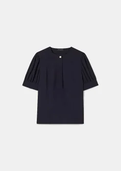 Blouse En Crepe Bleu Nuit Tourterelle*TARA JARMON Discount
