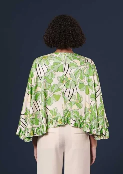 Cape A Imprime Floral Vert Verone*TARA JARMON Fashion