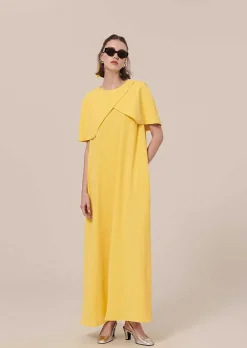 Cape En Crepe Jaune Valentina*TARA JARMON Sale
