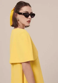 Cape En Crepe Jaune Valentina*TARA JARMON Sale