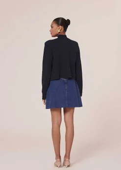 Cardigan En Cupro Bleu Nuit Guest*TARA JARMON Best