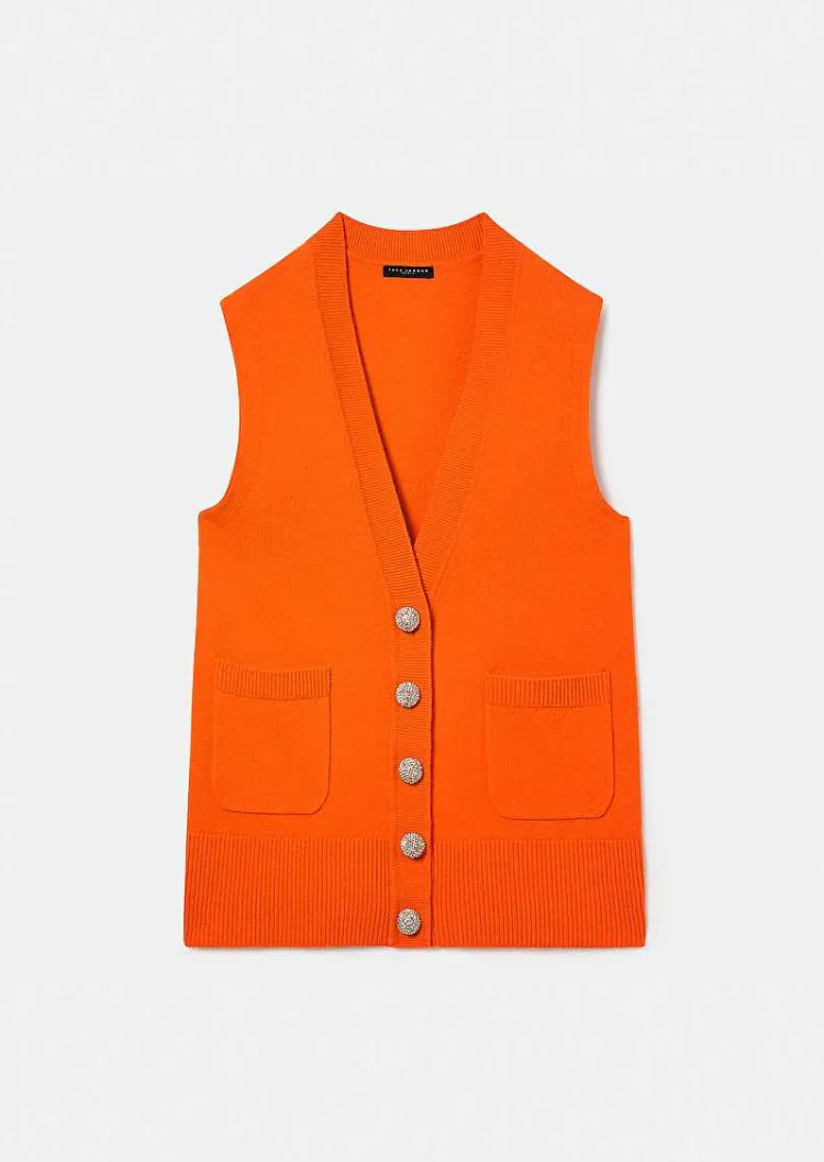 Cardigan Ginny Orange En Laine Alpaga Et Merinos*TARA JARMON Discount