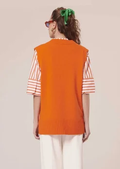 Cardigan Ginny Orange En Laine Alpaga Et Merinos*TARA JARMON Discount