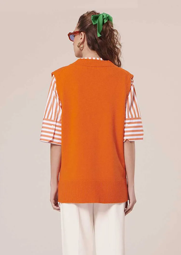 Cardigan Ginny Orange En Laine Alpaga Et Merinos*TARA JARMON Discount