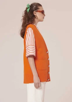 Cardigan Ginny Orange En Laine Alpaga Et Merinos*TARA JARMON Discount