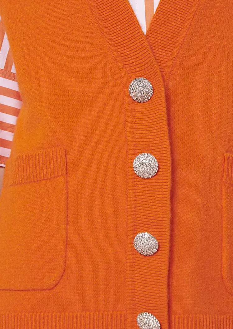 Cardigan Ginny Orange En Laine Alpaga Et Merinos*TARA JARMON Discount