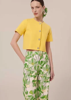 Cardigan Jaune Paillete En Maille Compacte*TARA JARMON Online