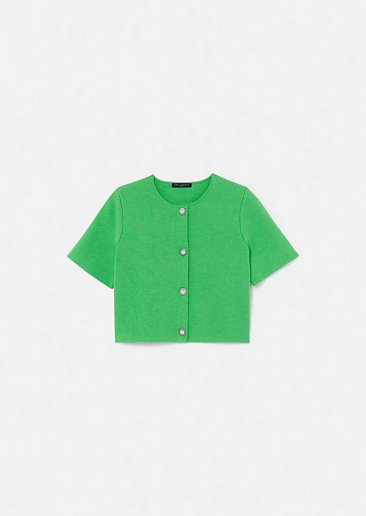 Cardigan Vert Paillete En Maille Compacte*TARA JARMON Hot