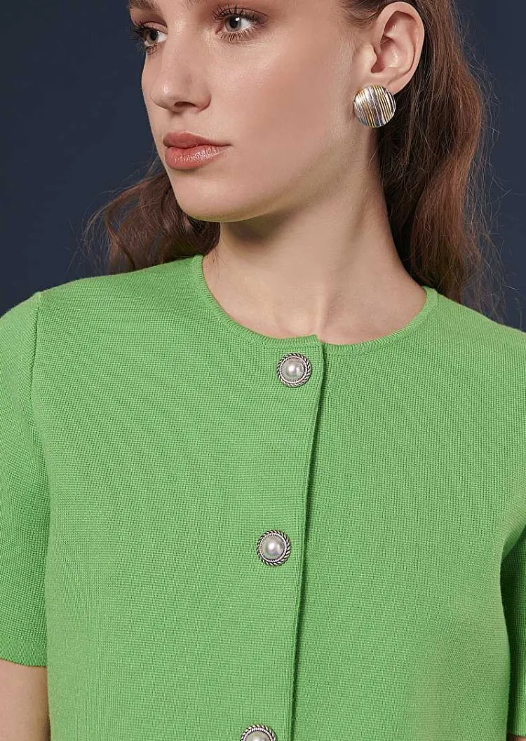 Cardigan Vert Paillete En Maille Compacte*TARA JARMON Hot