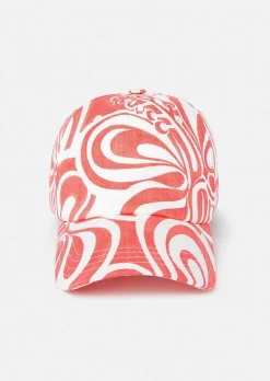 Casquette Carole Ecru Avec Corail Design Graphique*TARA JARMON Fashion