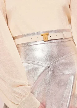 Ceinture 8 Bis Mini Cuir Ecru*TARA JARMON New