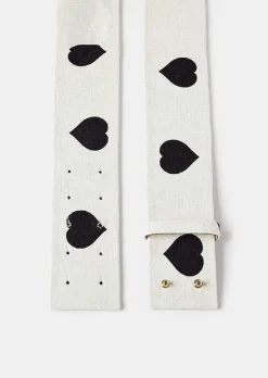 Ceinture En Cuir Lauren Ecru Avec Coeurs A Pois Noirs*TARA JARMON Discount