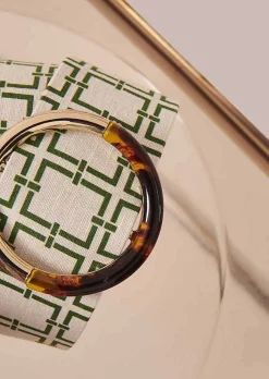 Ceinture En Cuir Lauren Ecru Avec Motif Graphique Vert*TARA JARMON Fashion