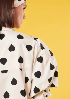 Chemise Calypso Ecru Avec Coeurs Noirs A Pois*TARA JARMON Clearance