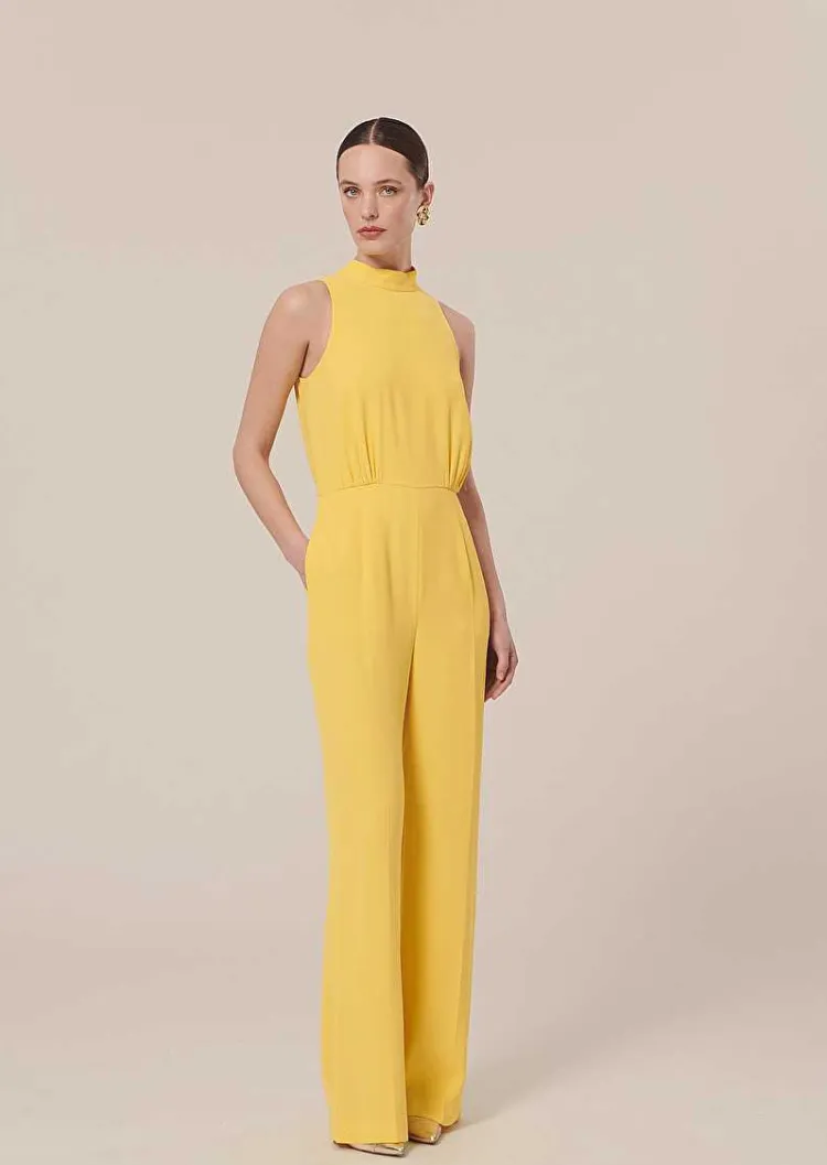 Combinaison Cecile En Crepe Jaune*TARA JARMON Clearance