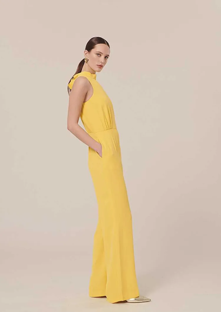 Combinaison Cecile En Crepe Jaune*TARA JARMON Clearance
