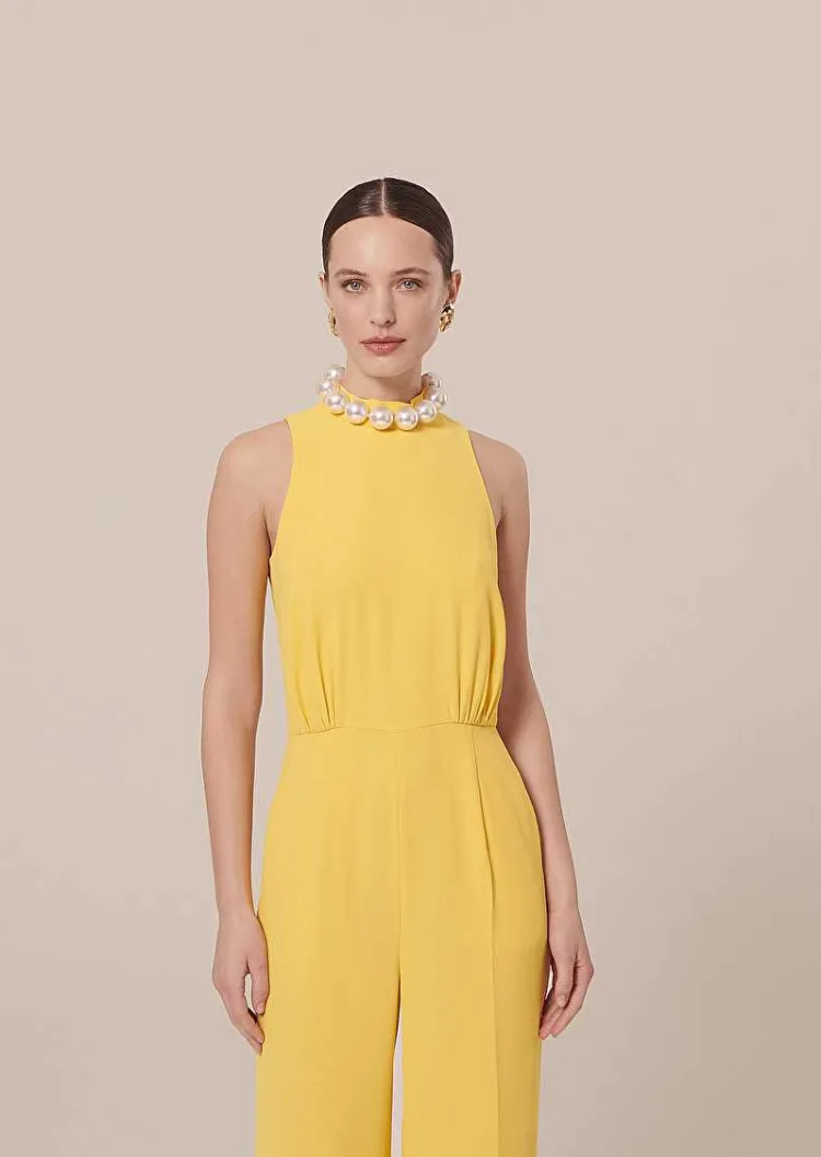 Combinaison Cecile En Crepe Jaune*TARA JARMON Clearance