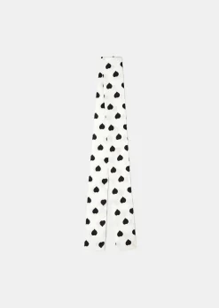 Echarpe Emeline Ecru Avec Coeurs A Pois Noirs*TARA JARMON Outlet