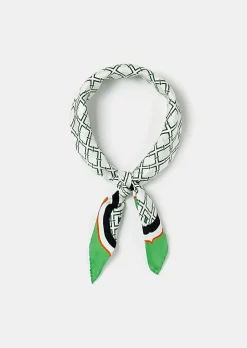 Echarpe En Soie Eileen Ecru Avec Motif Graphique Vert*TARA JARMON Online