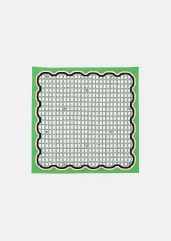 Echarpe En Soie Eileen Ecru Avec Motif Graphique Vert*TARA JARMON Online