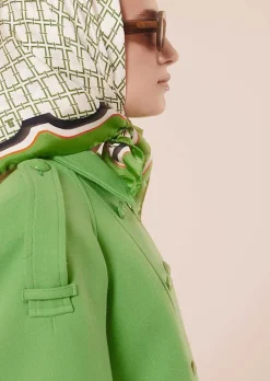 Echarpe En Soie Eileen Ecru Avec Motif Graphique Vert*TARA JARMON Online