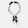 Foulard Estee En Soie Ecru Avec Coeurs A Pois Noirs*TARA JARMON Discount