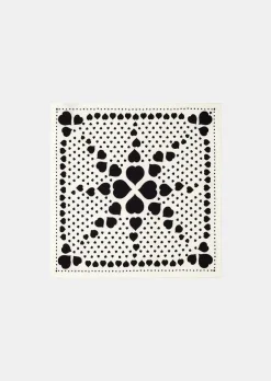 Foulard Estee En Soie Ecru Avec Coeurs A Pois Noirs*TARA JARMON Discount