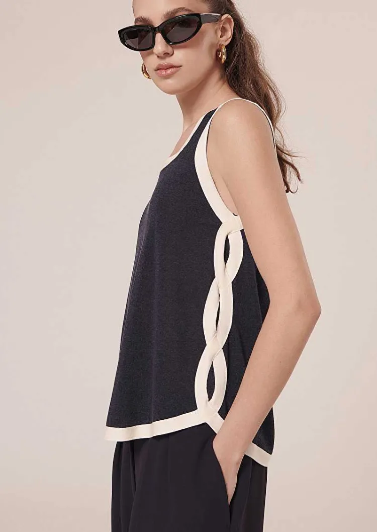 Haut En Coton Bleu Nuit Prentiss*TARA JARMON Outlet