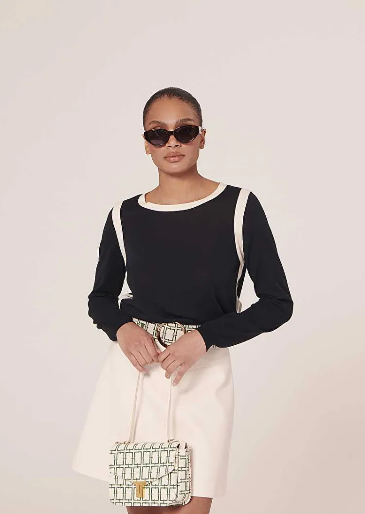 Haut En Coton Bleu Nuit Ponama*TARA JARMON Sale