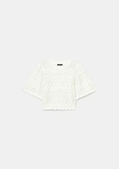 Haut En Tricot Au Crochet Blanc Prealpino*TARA JARMON Best