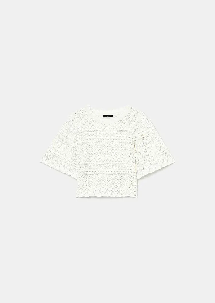 Haut En Tricot Au Crochet Blanc Prealpino*TARA JARMON Best