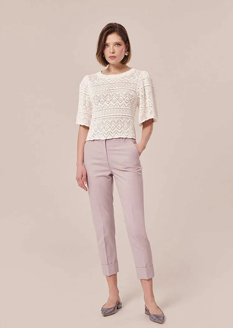 Haut En Tricot Au Crochet Blanc Prealpino*TARA JARMON Best