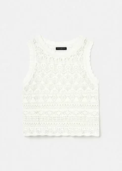 Haut En Tricot Au Crochet Blanc Pianna*TARA JARMON Outlet