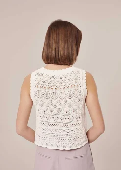 Haut En Tricot Au Crochet Blanc Pianna*TARA JARMON Outlet