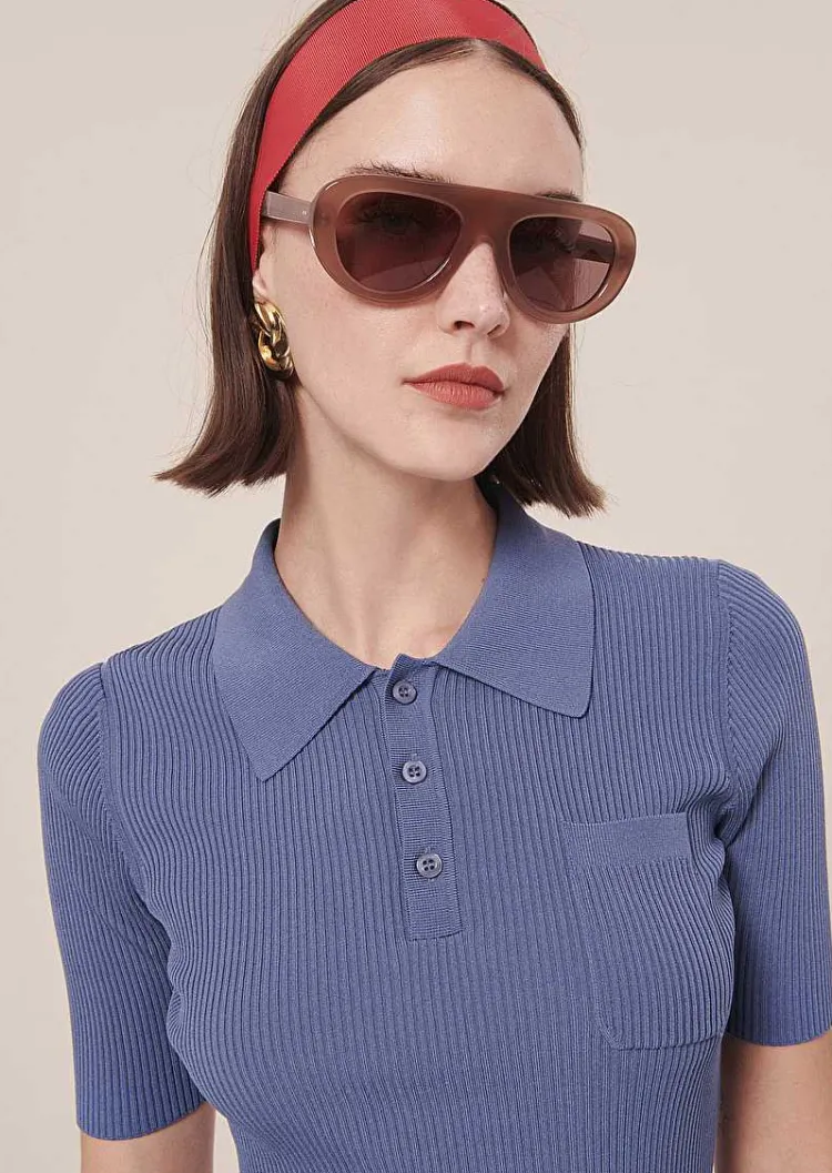 Haut En Tricot Bleu Marine Pam*TARA JARMON Hot