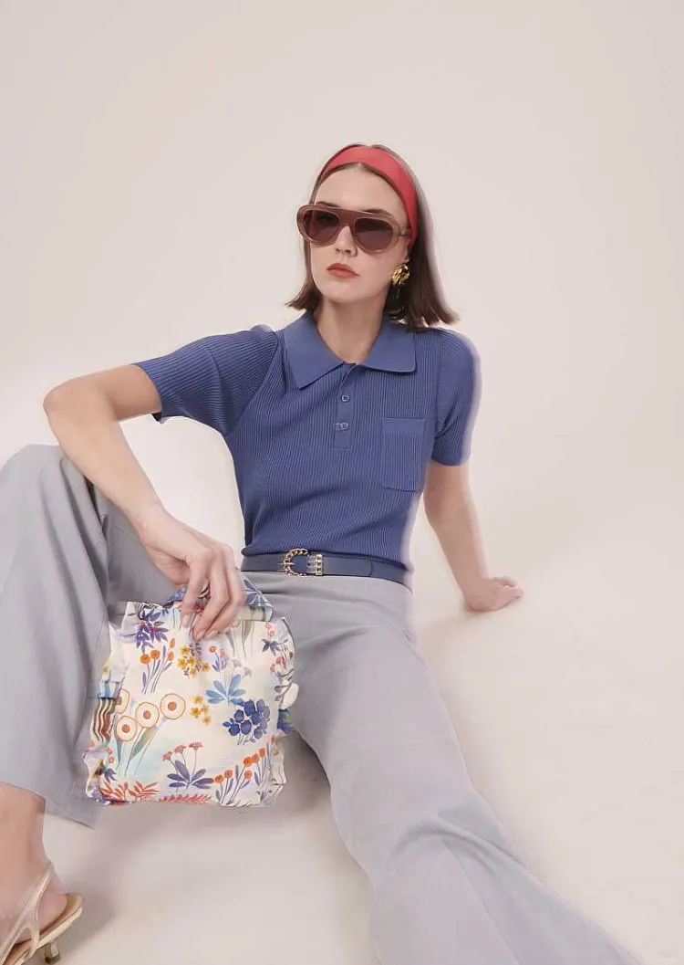 Haut En Tricot Bleu Marine Pam*TARA JARMON Hot