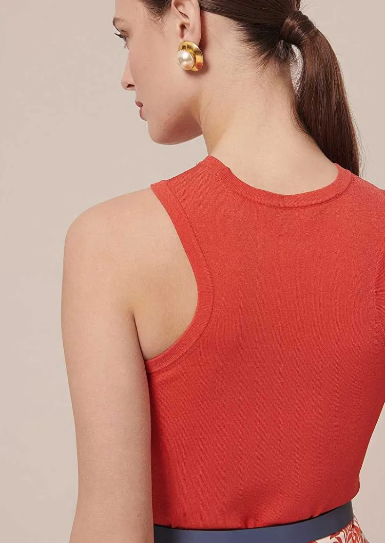 Haut En Tricot Irise Corail Paige*TARA JARMON Hot