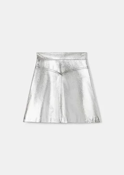 Jupe En Cuir Argente Jasmin*TARA JARMON New