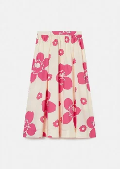 Jupe En Popeline Imprimee Fleurs Ecru Jenna*TARA JARMON Discount