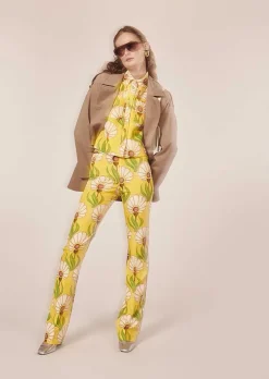 Pantalon Imprime Fleurs Jaunes Paivan*TARA JARMON Sale