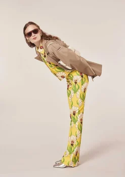 Pantalon Imprime Fleurs Jaunes Paivan*TARA JARMON Sale