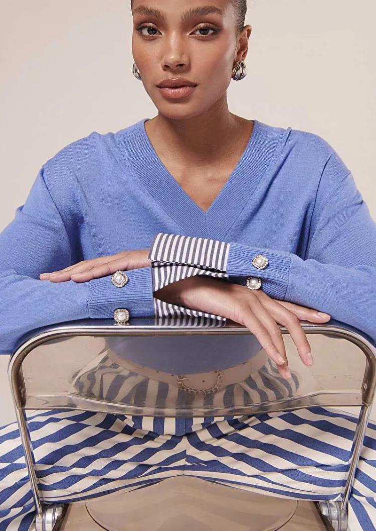 Pull Bleu Primrose En Coton Et Laine Merinos Extrafine*TARA JARMON Online