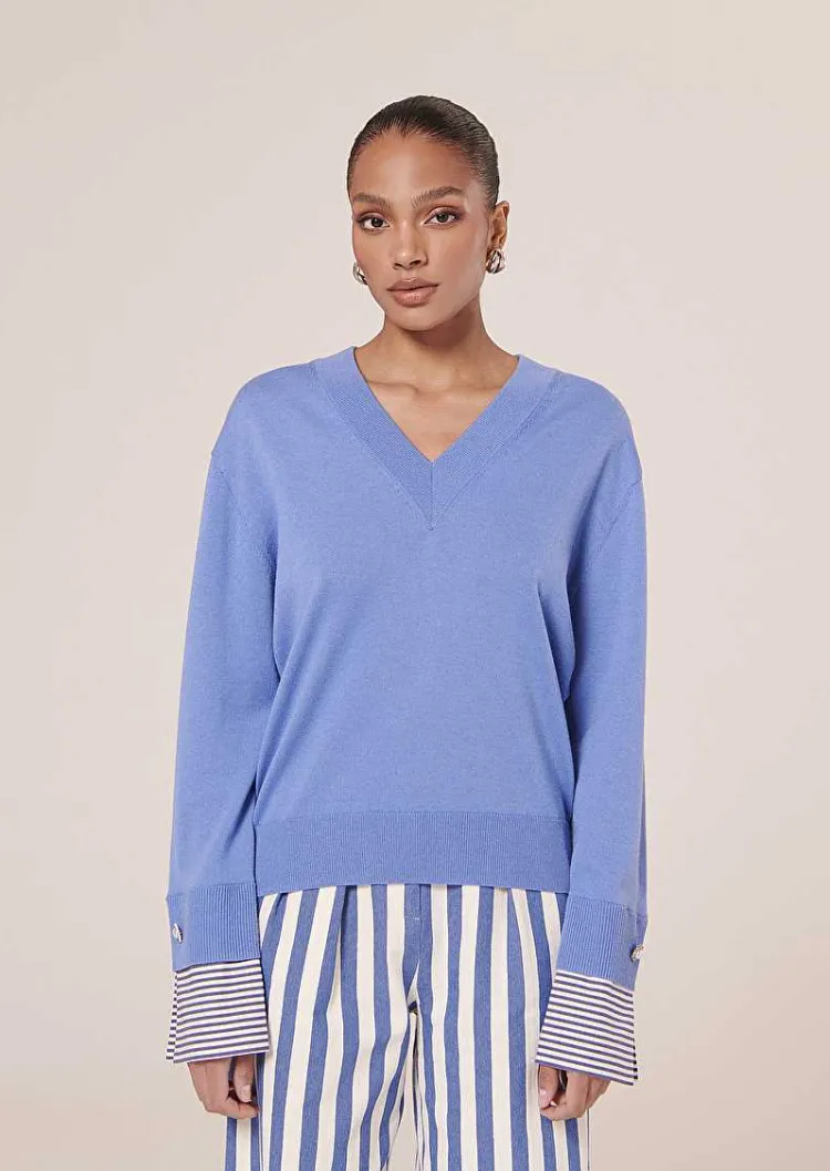 Pull Bleu Primrose En Coton Et Laine Merinos Extrafine*TARA JARMON Online