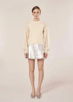 Pull Ecru Prune En Laine Tencel*TARA JARMON Clearance