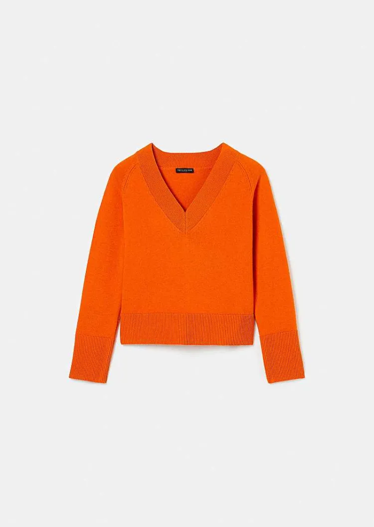 Pull Penelope Orange En Laine Alpaga Et Merinos*TARA JARMON Clearance