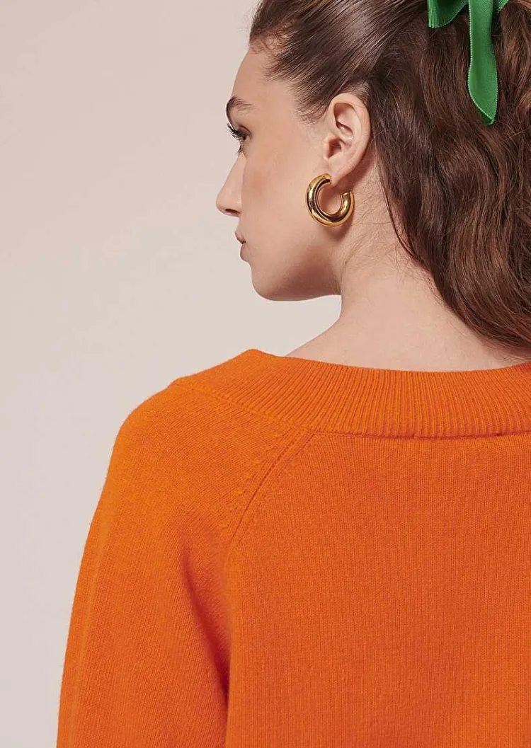 Pull Penelope Orange En Laine Alpaga Et Merinos*TARA JARMON Clearance