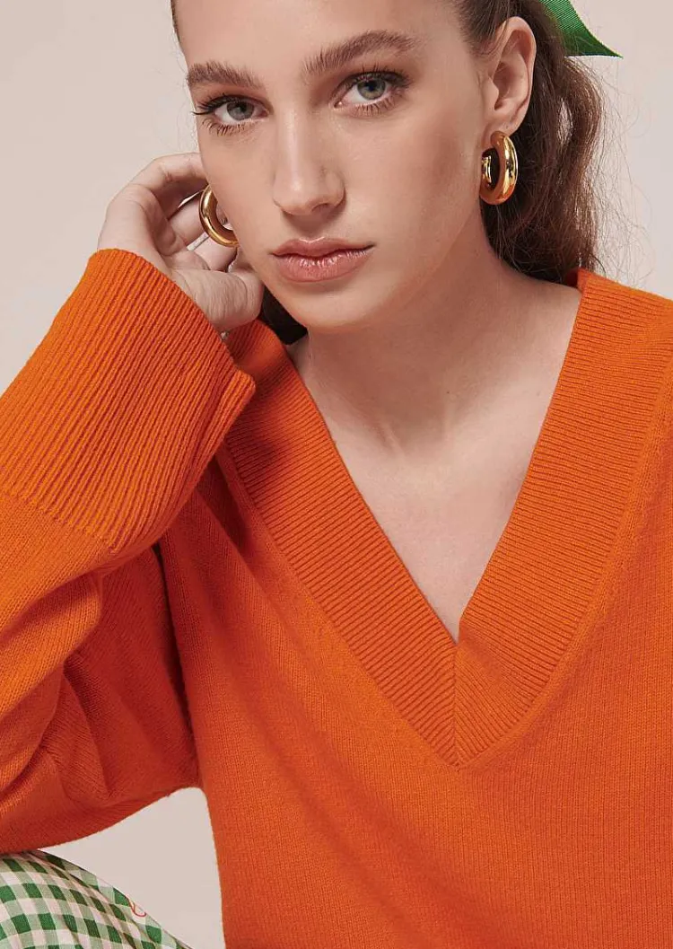 Pull Penelope Orange En Laine Alpaga Et Merinos*TARA JARMON Clearance