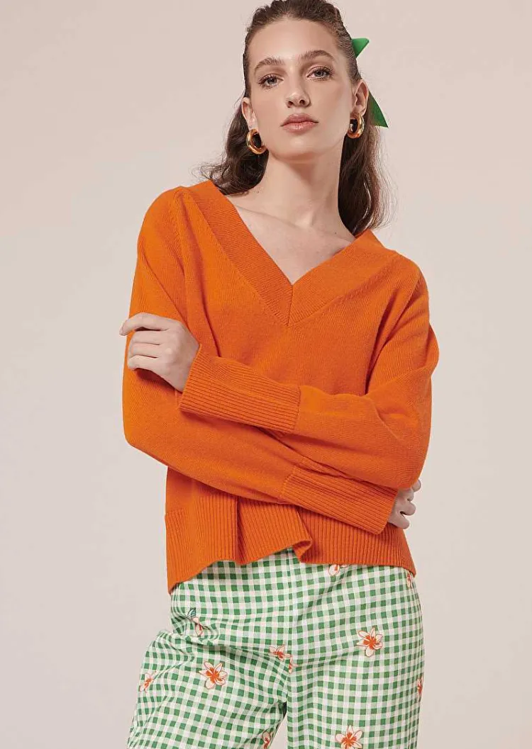 Pull Penelope Orange En Laine Alpaga Et Merinos*TARA JARMON Clearance