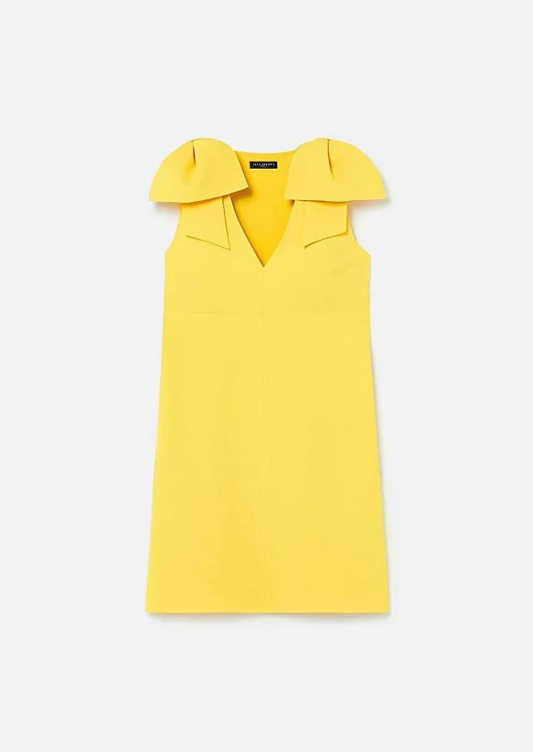 Remarquable Robe En Crepe Jaune*TARA JARMON Hot