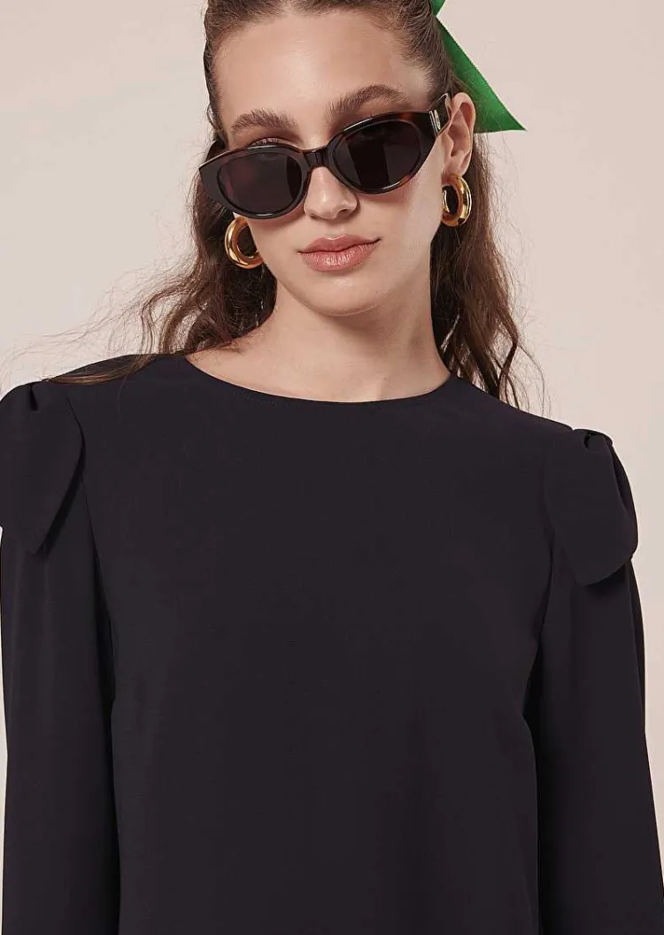Robe En Crepe Bleu Nuit Renato*TARA JARMON Clearance